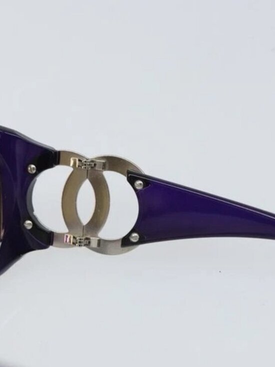 CHANEL Sunglasses plastic Purple CC Auth SW2002 main image 4